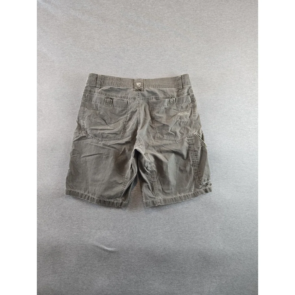 Kuhl Shorts Men's 34 Olive Ramblr Vintage Patina Dye Cargo Hike Climb Camp‎ 10" - Picture 2 of 16